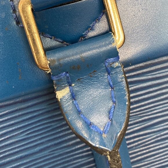 LOUIS VUITTON LV Logo Riviera Hand Bag Epi Leather Blue France - Picture 16 of 16